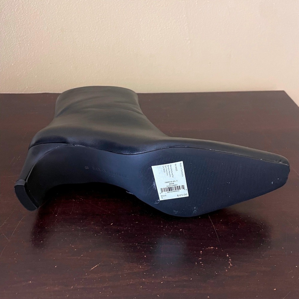 Banana Republic Womens Black Square Toe Kitten Heel Ankle Boots 788910 Size 7.5‎ - Picture 7 of 8